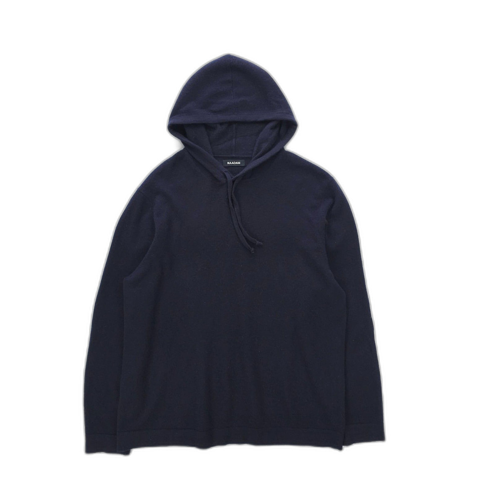 NAADAM Signature Cashmere Hoodie Navy Blue Minimal Athleisure Lounge Clean Girl
